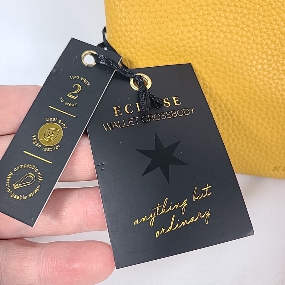NEW Kedzie Eclipse Convertible Wallet Crossbody Golden Yellow - Picture 3 of 10